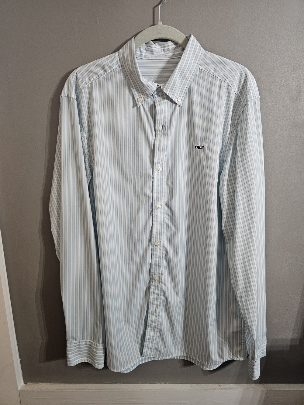 Vineyard Vines Light Blue & White Striped Button-Down Shirt